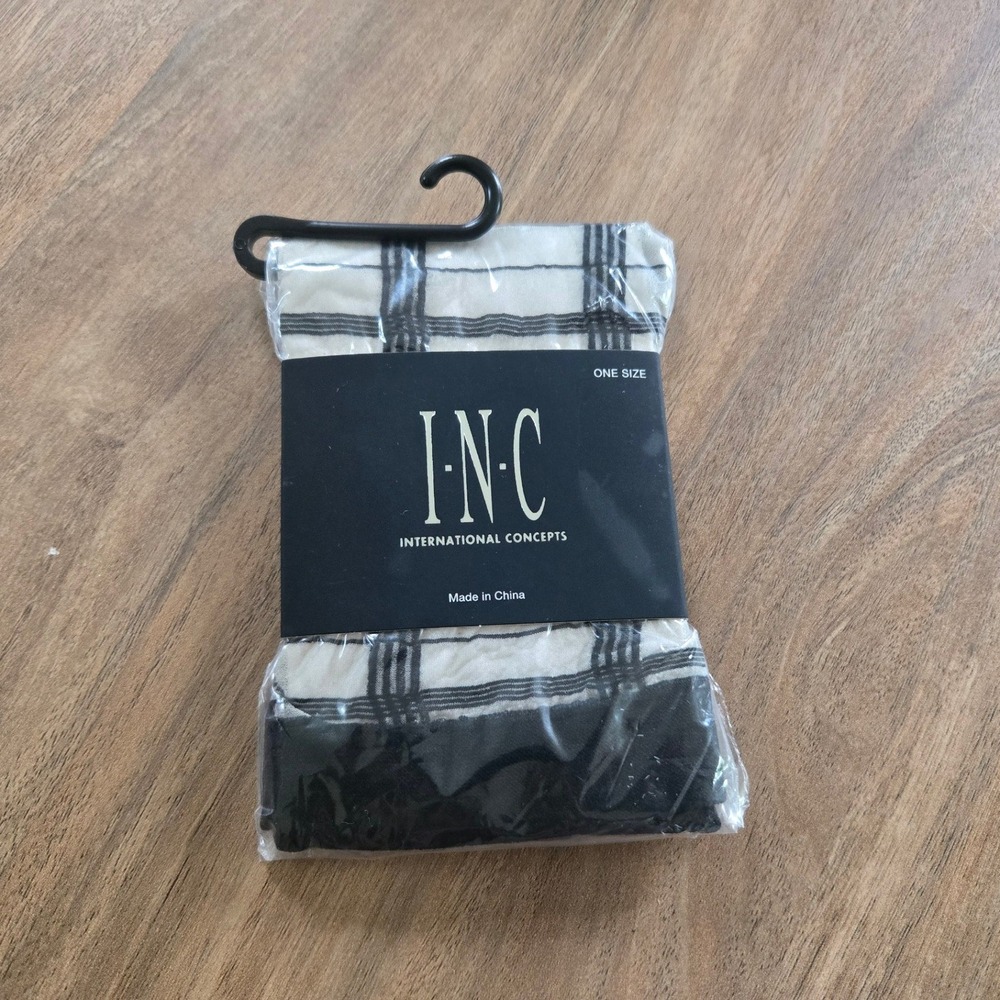 INC Window-Pane‎ Womens Trouser Socks One Size Black White Hosiery